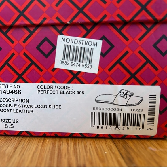 Tory Burch Double Stack Logo Slide Leather Sandals in black - Picture 5 of 6